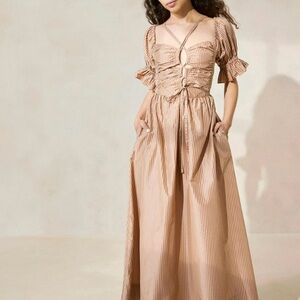 Loeffler Randall Yael Stripe Gathered-Bodice